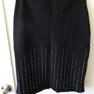WHBM Black Studded Skirt